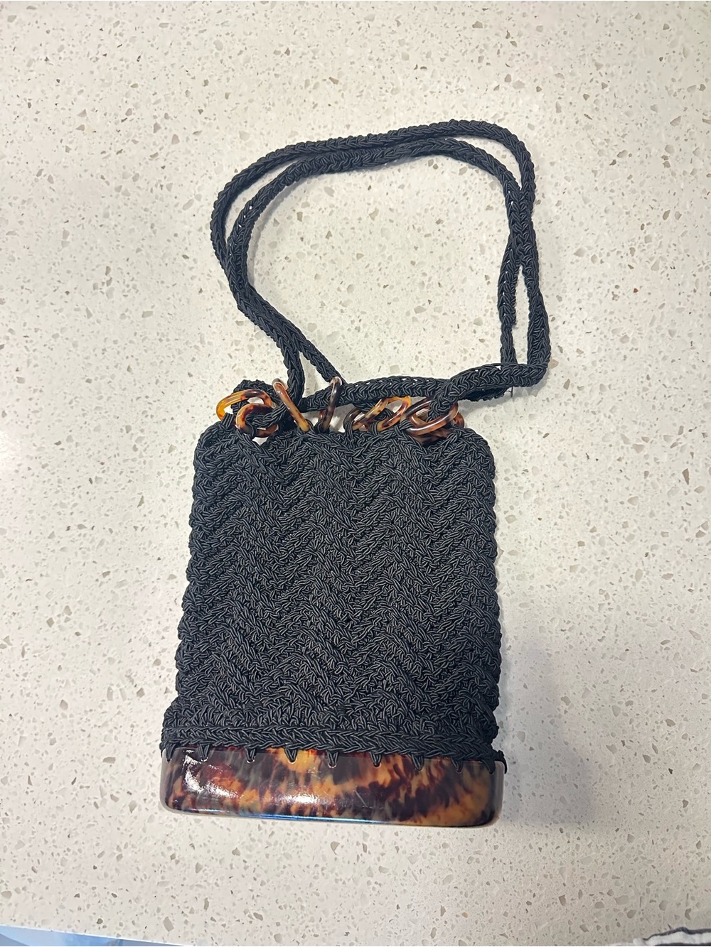 Small Olive Shearling Drawstring Shoulder Bag - Picture 3 of 5